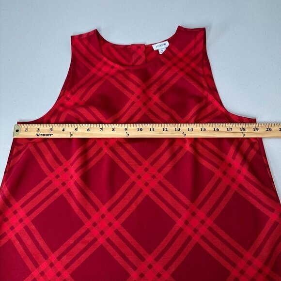 J Crew Sleeveless Plaid Top Size M Red Holiday - Picture 5 of 7